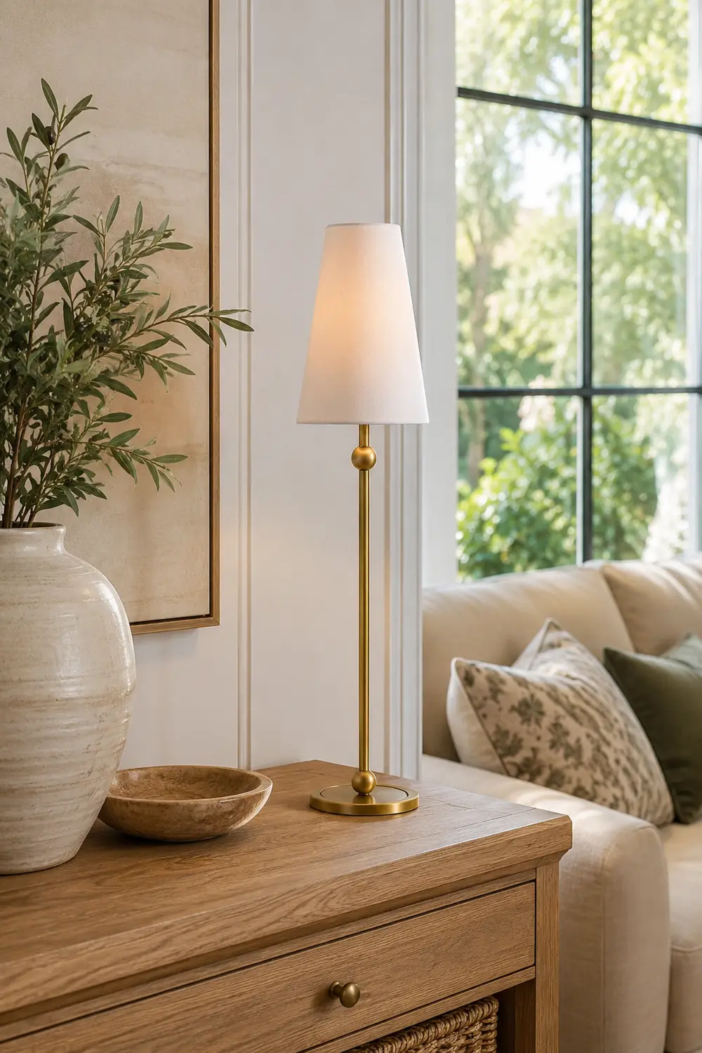 Palmer Slim Brass Accent Table Lamp - Lumpaz
