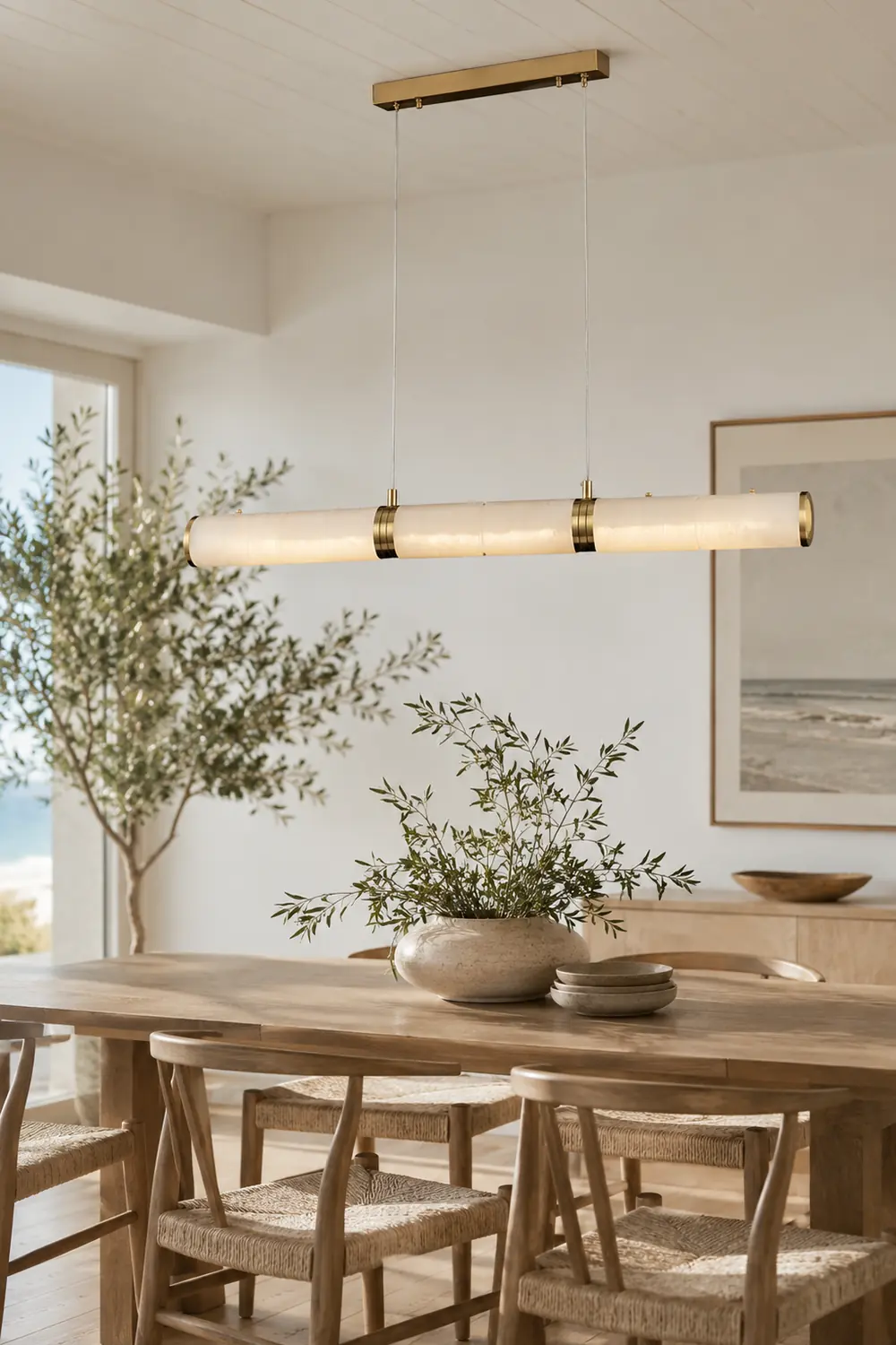 Alabaster Column Linear Chandelier - Lumpaz
