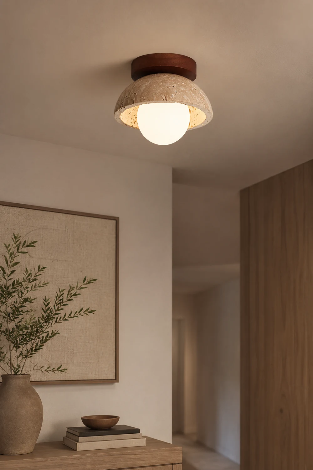 Piedra wood ceiling lamp - Lumpaz