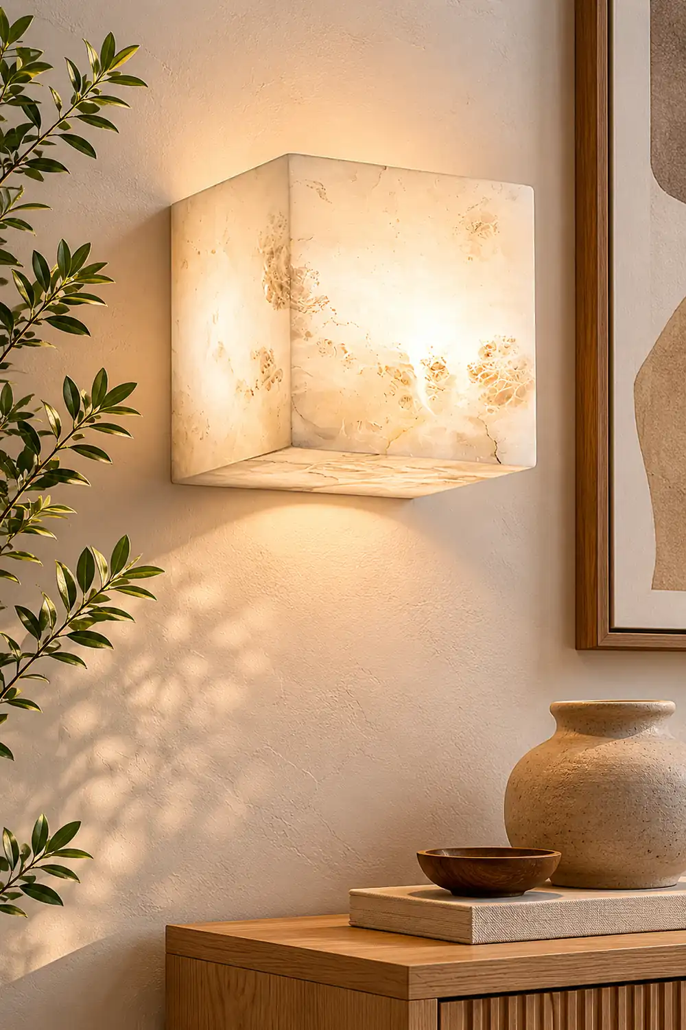 Alabaster Cube Wall Light - Lumpaz