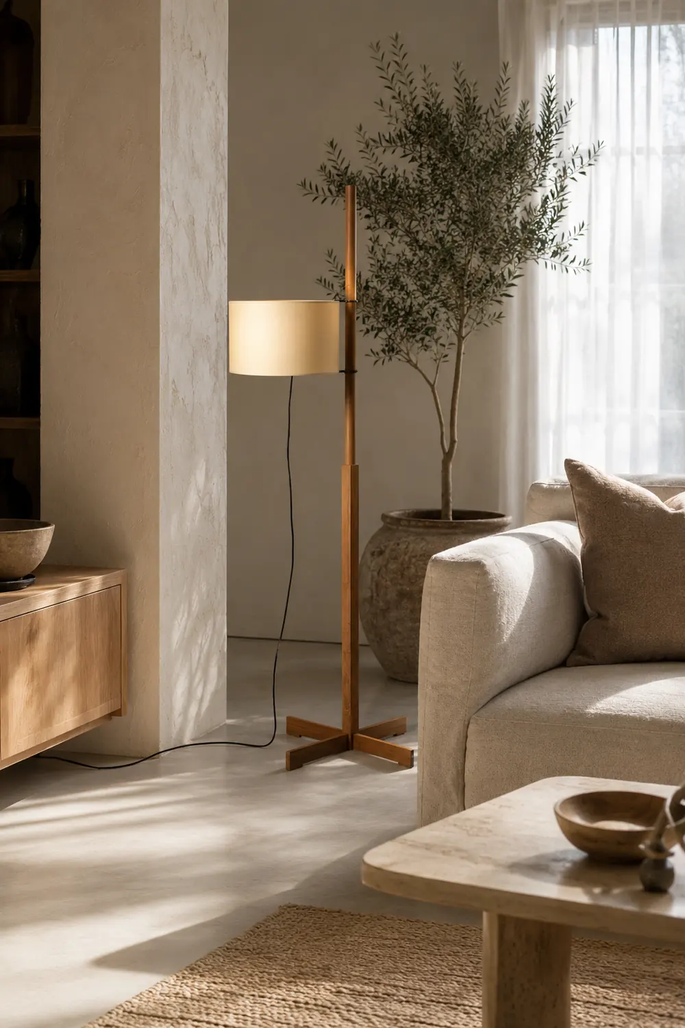 Minimalist Wooden Adjustable Floor Lamp - Lumpaz