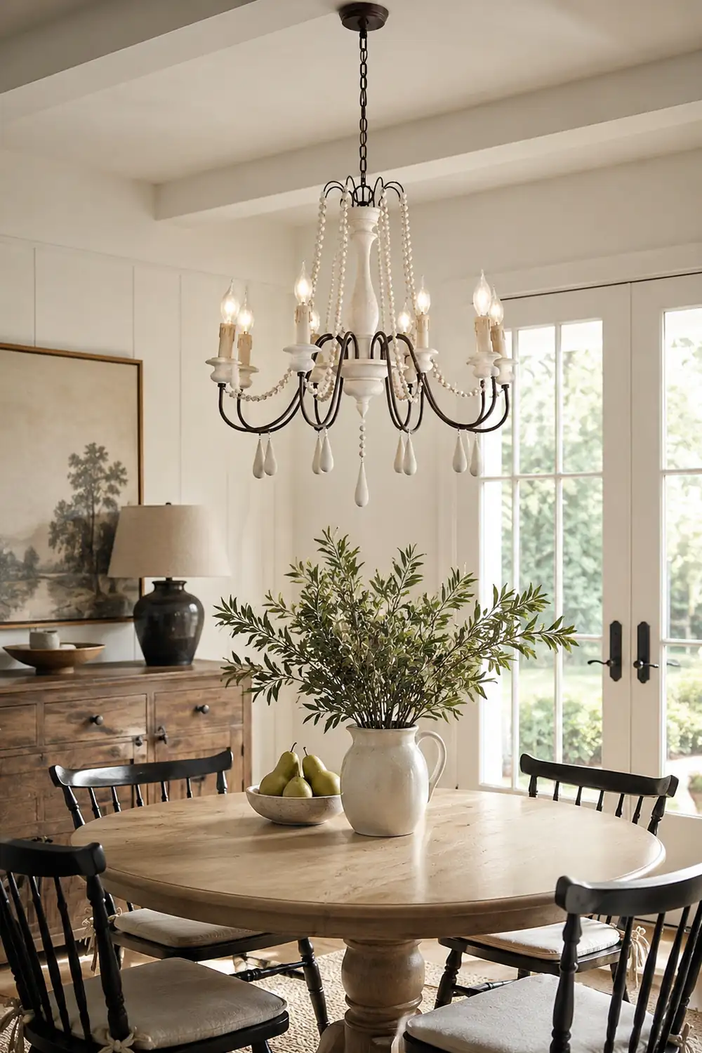 Rustic Beaded Candle Chandelier - Lumpaz