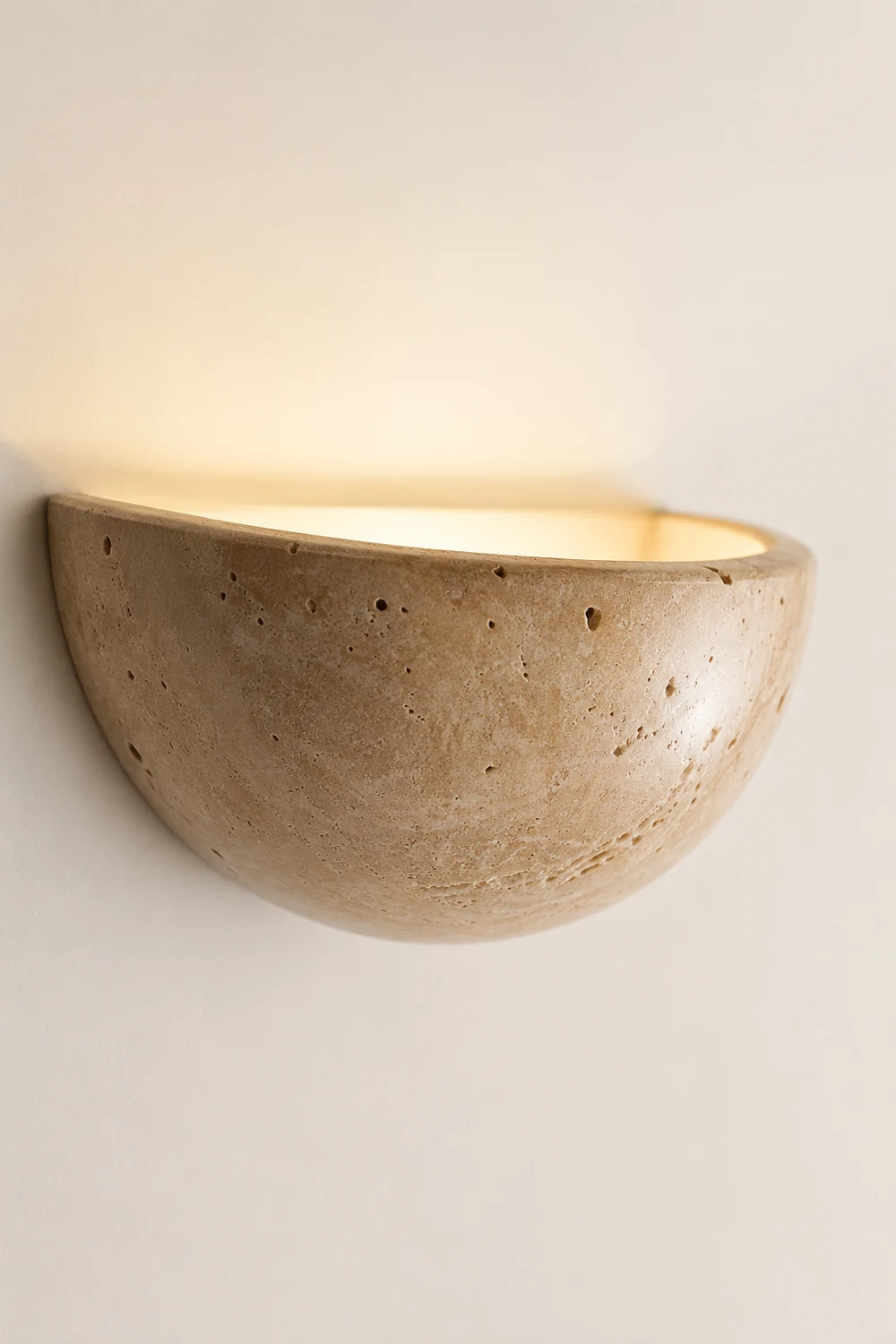 Mid-Century Semi-Circle Stone Wall Lamp - Lumpaz