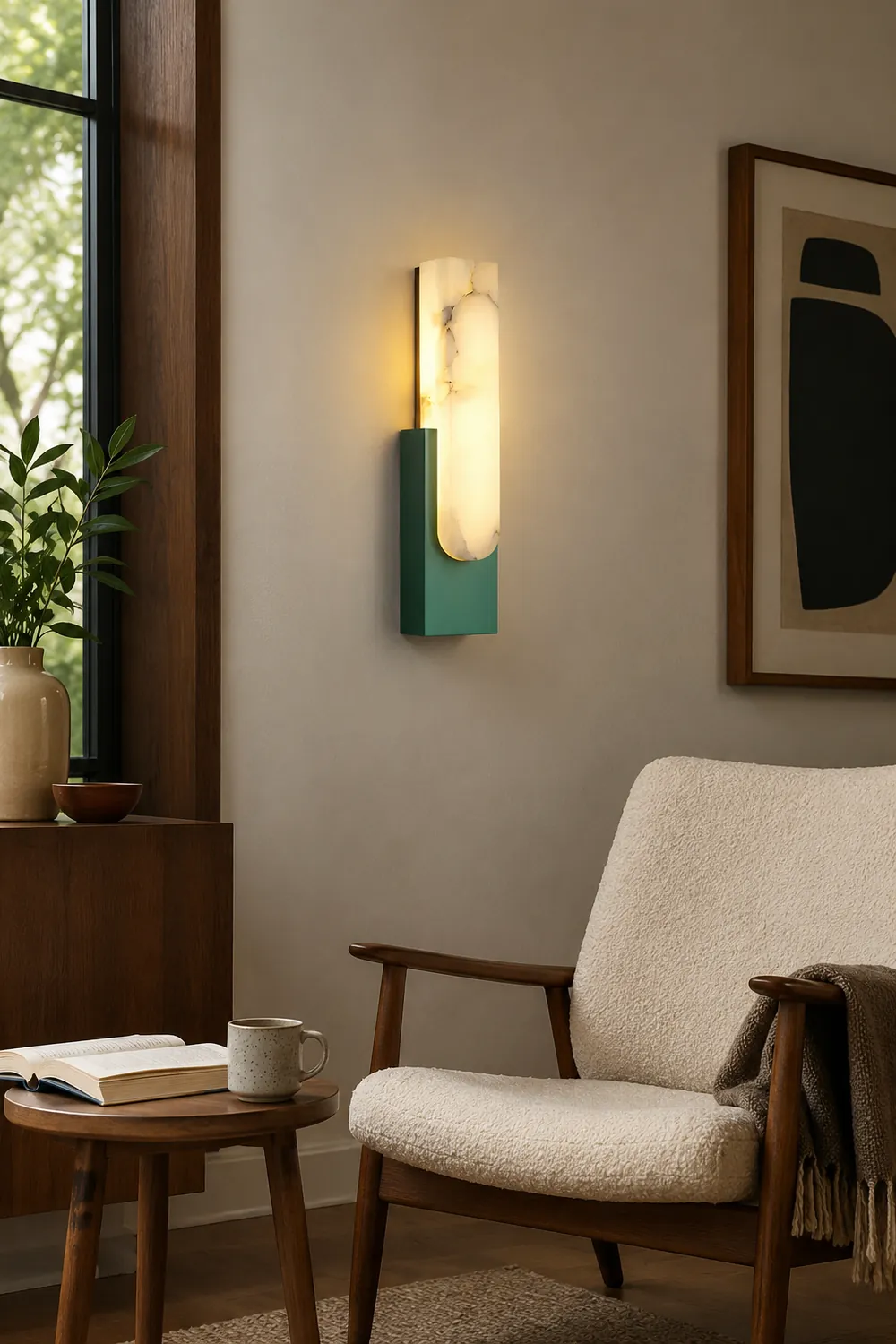 Contemporary Marble LED Wall Sconce - Lumpaz
