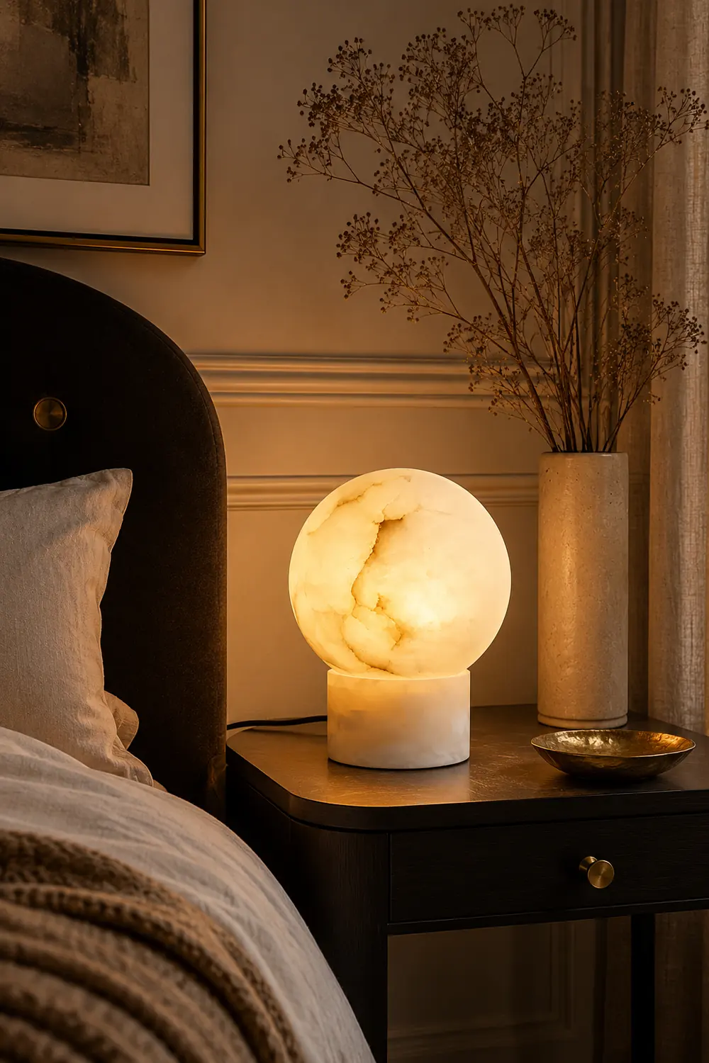 Globe Alabaster Table Lamp - Lumpaz