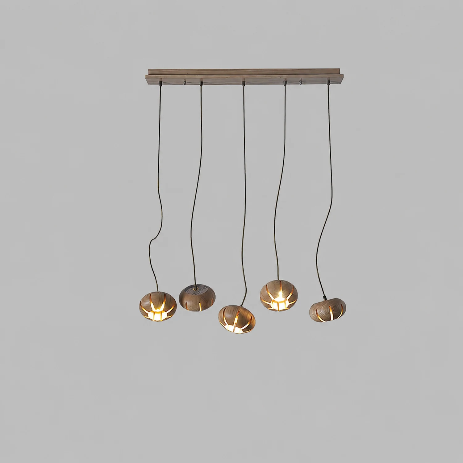Wood Pumpkin Cluster Chandelier - Lumpaz