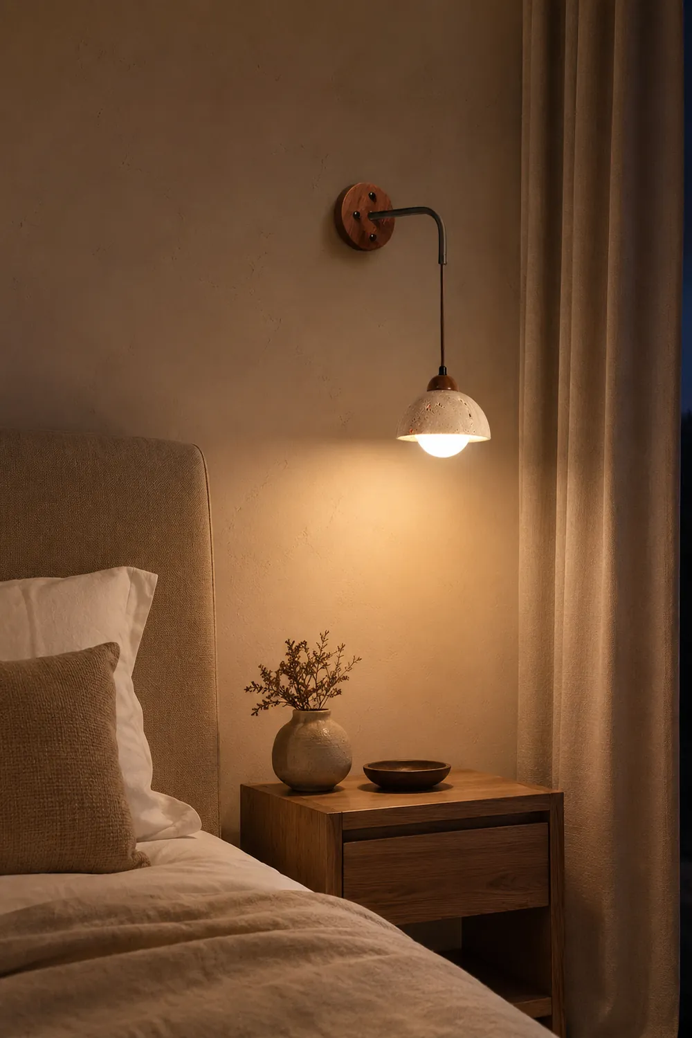 Wabi-sabi texture stone wall lamp - Lumpaz