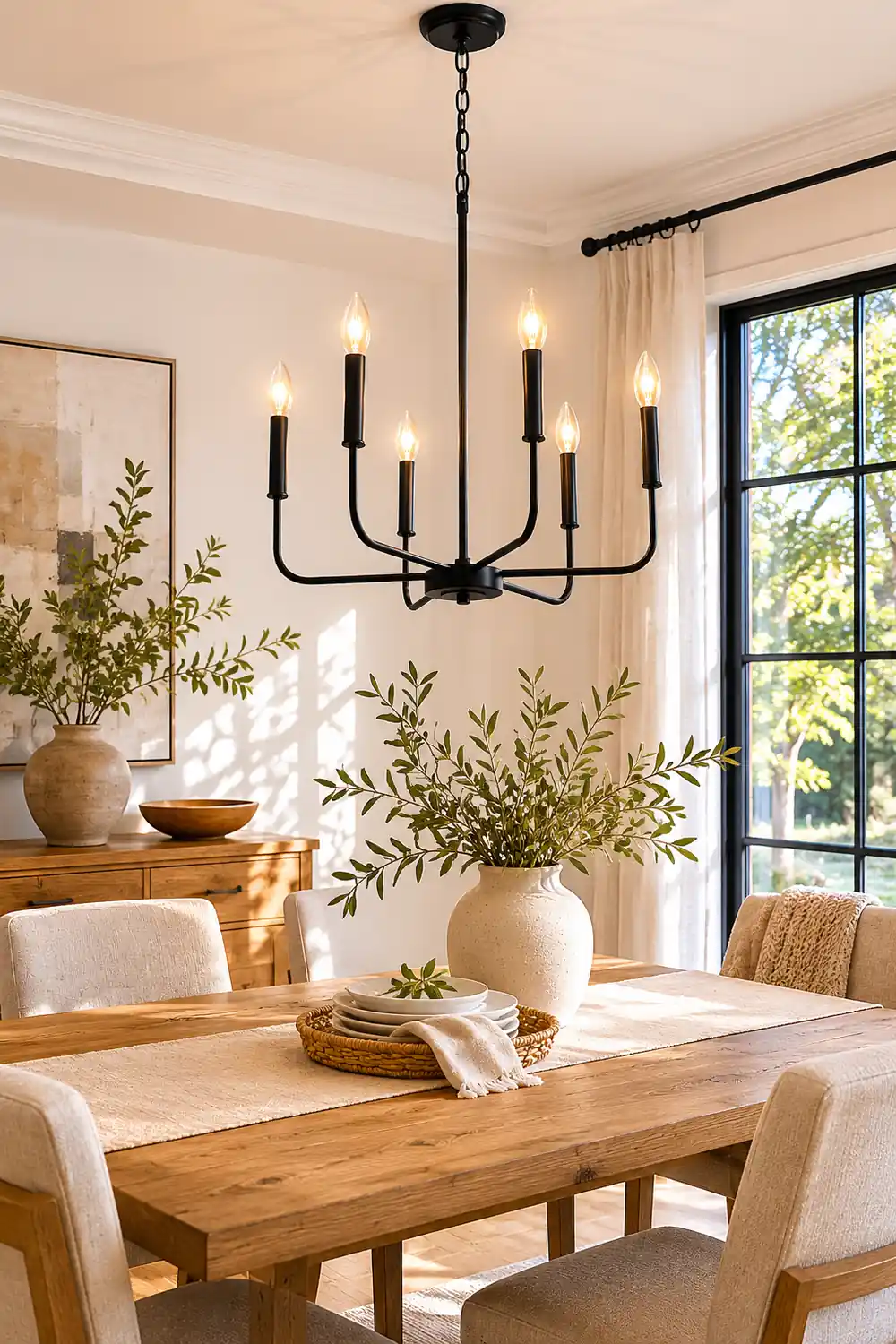 Modern Black Candlestick Chandelier - Lumpaz