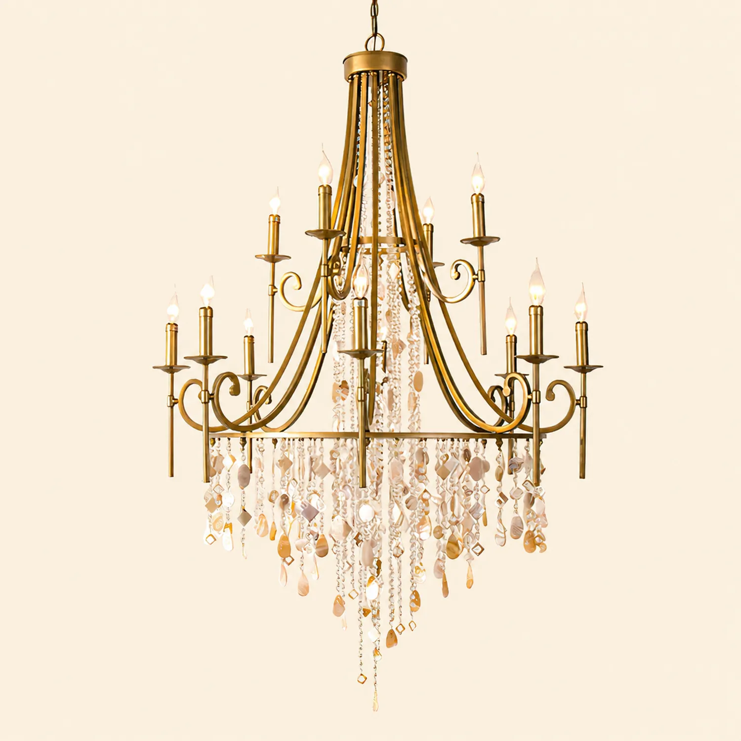 Tatum Lux American Shell Crystal Chandelier - Lumpaz