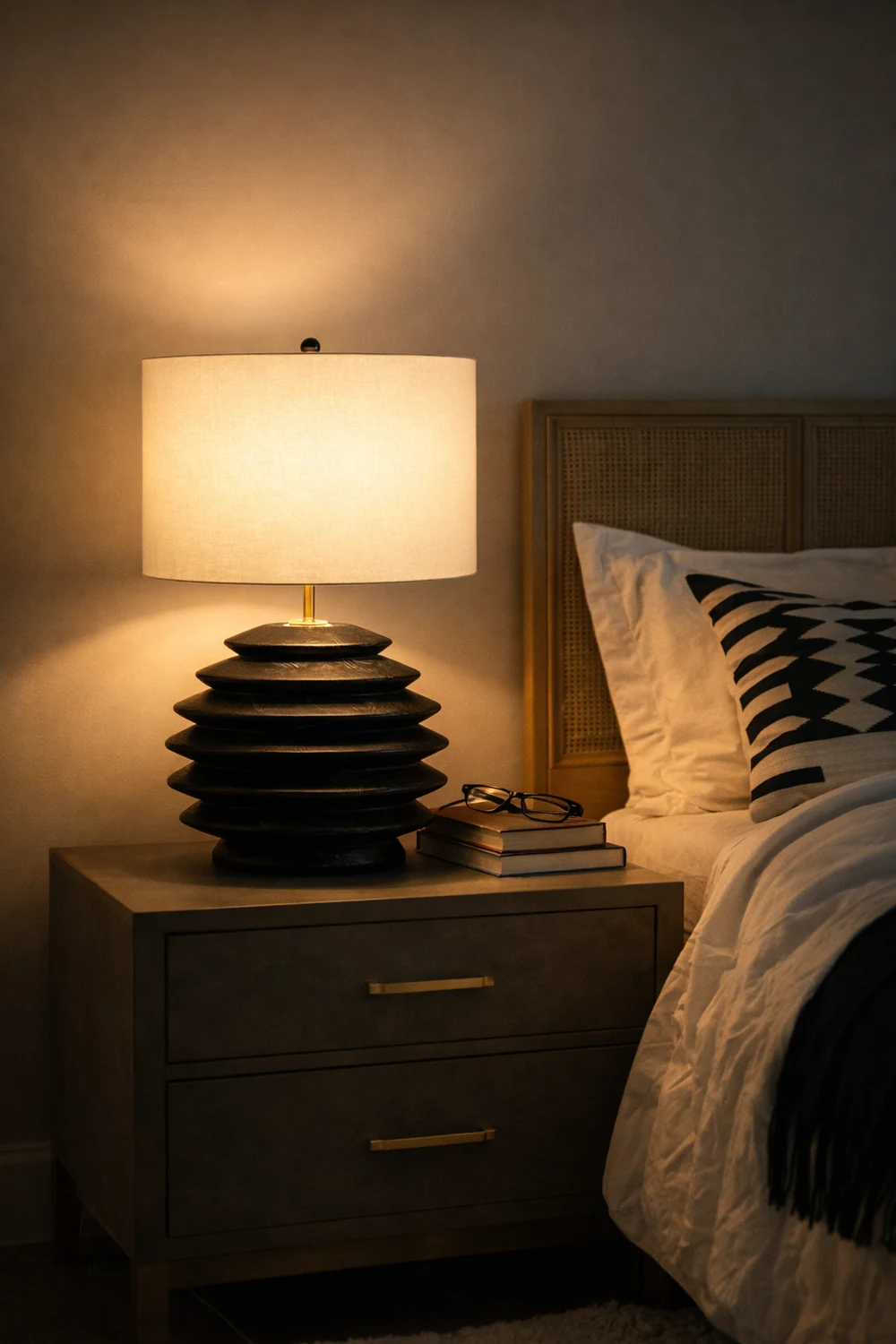 Modern Accordion Round Table Lamp - Lumpaz