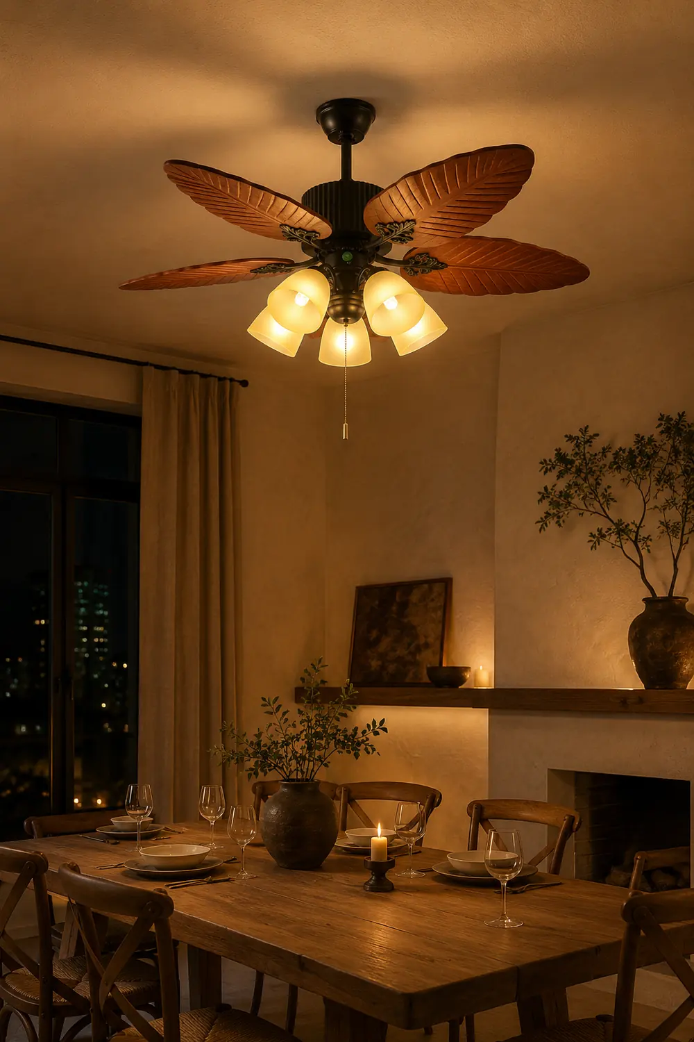 Palm Tropical Ceiling Fan Light - Lumpaz