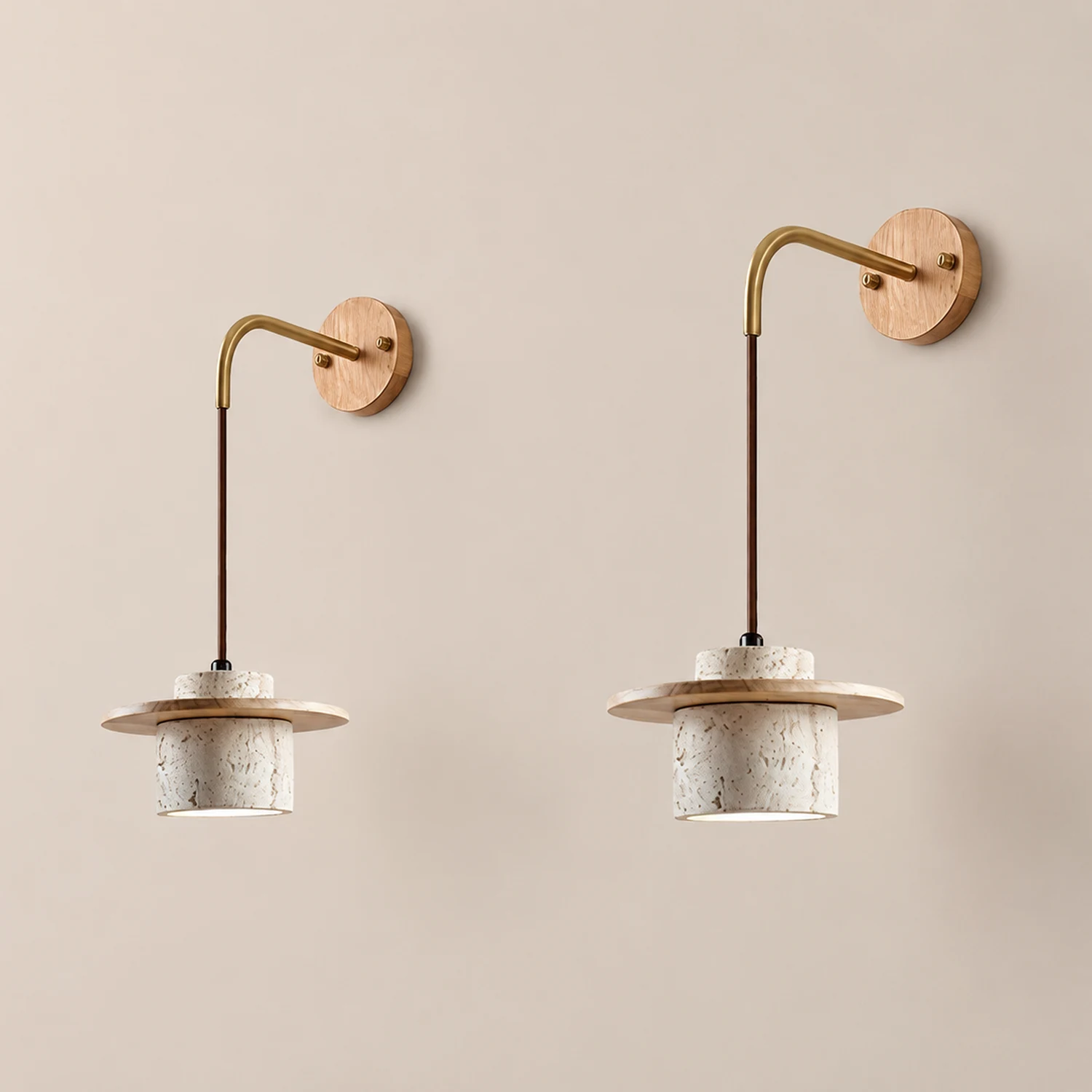 Rustic Textured Cata  Stone Wall Lamp - Lumpaz