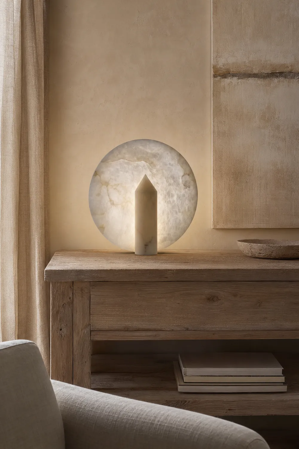 Geometric Alabaster Table Lamp - Lumpaz