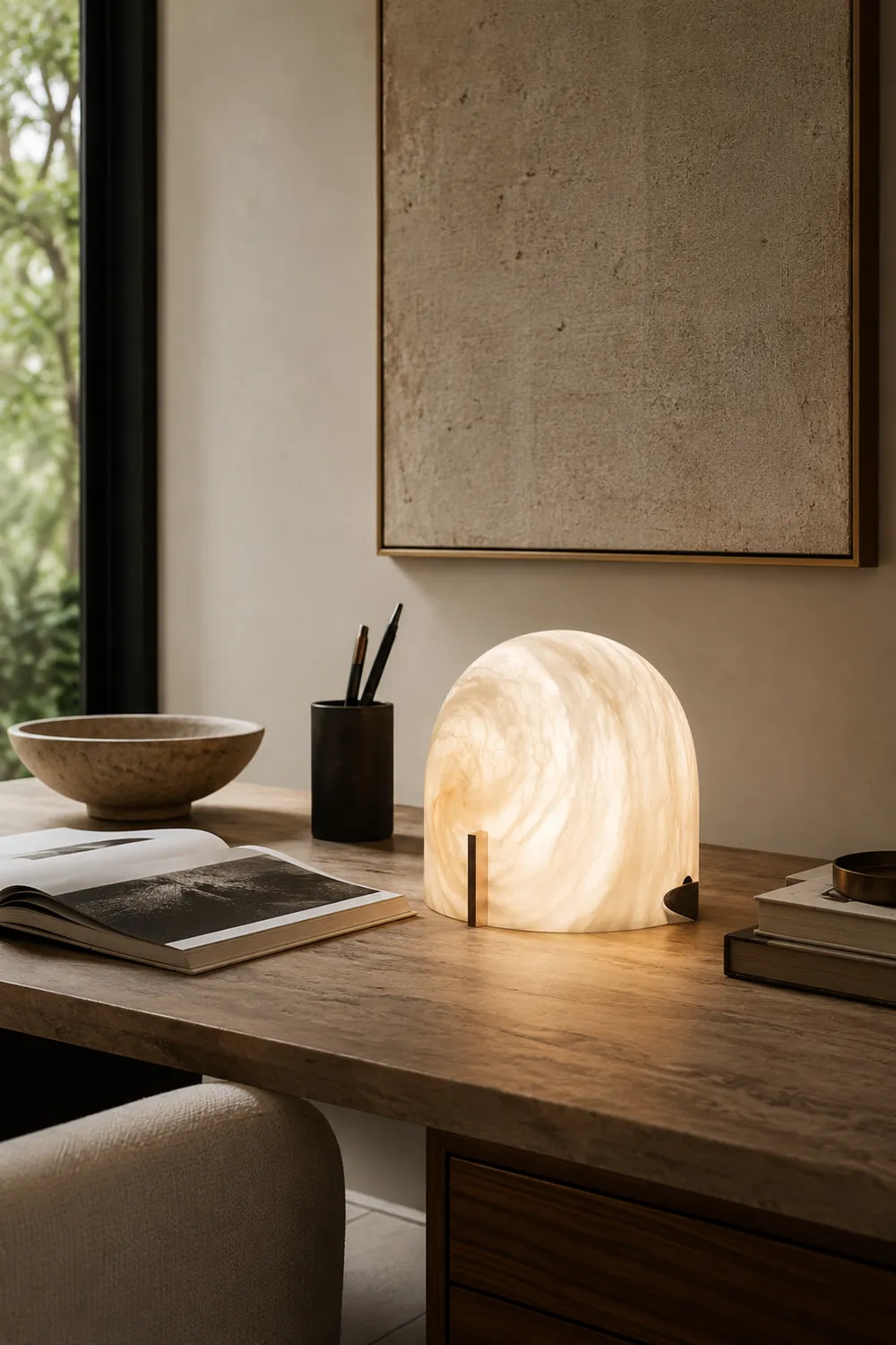 Handmade Alabaster Table Lamp - Lumpaz