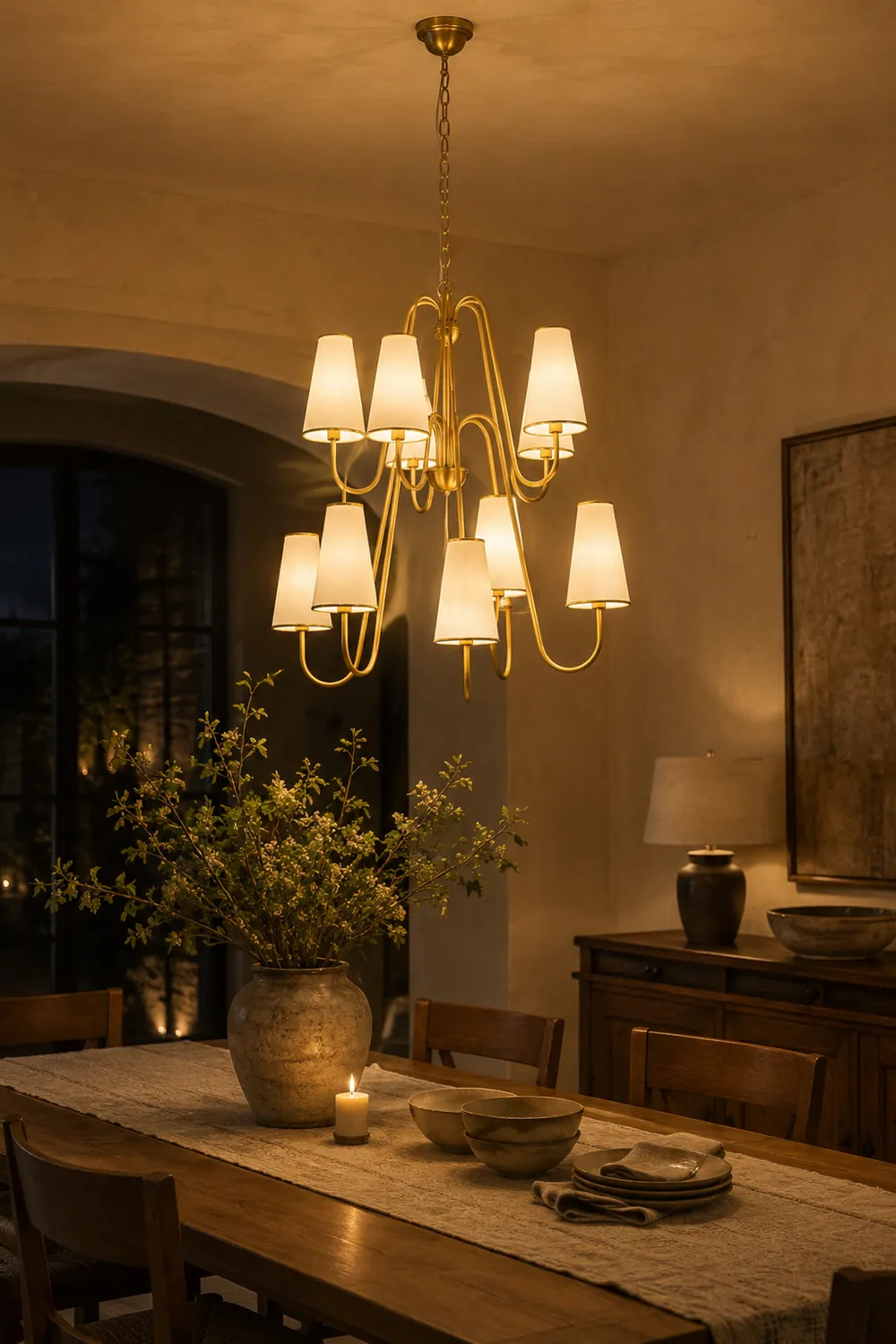 Gold Two-Tier Montreuil  Chandelier - Lumpaz