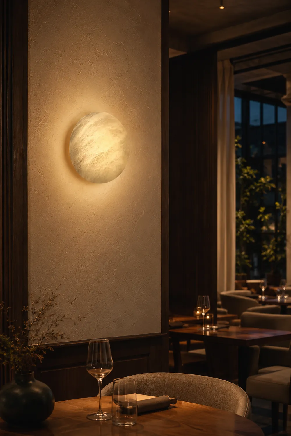 Lunar Glow Alabaster Wall Light - Lumpaz