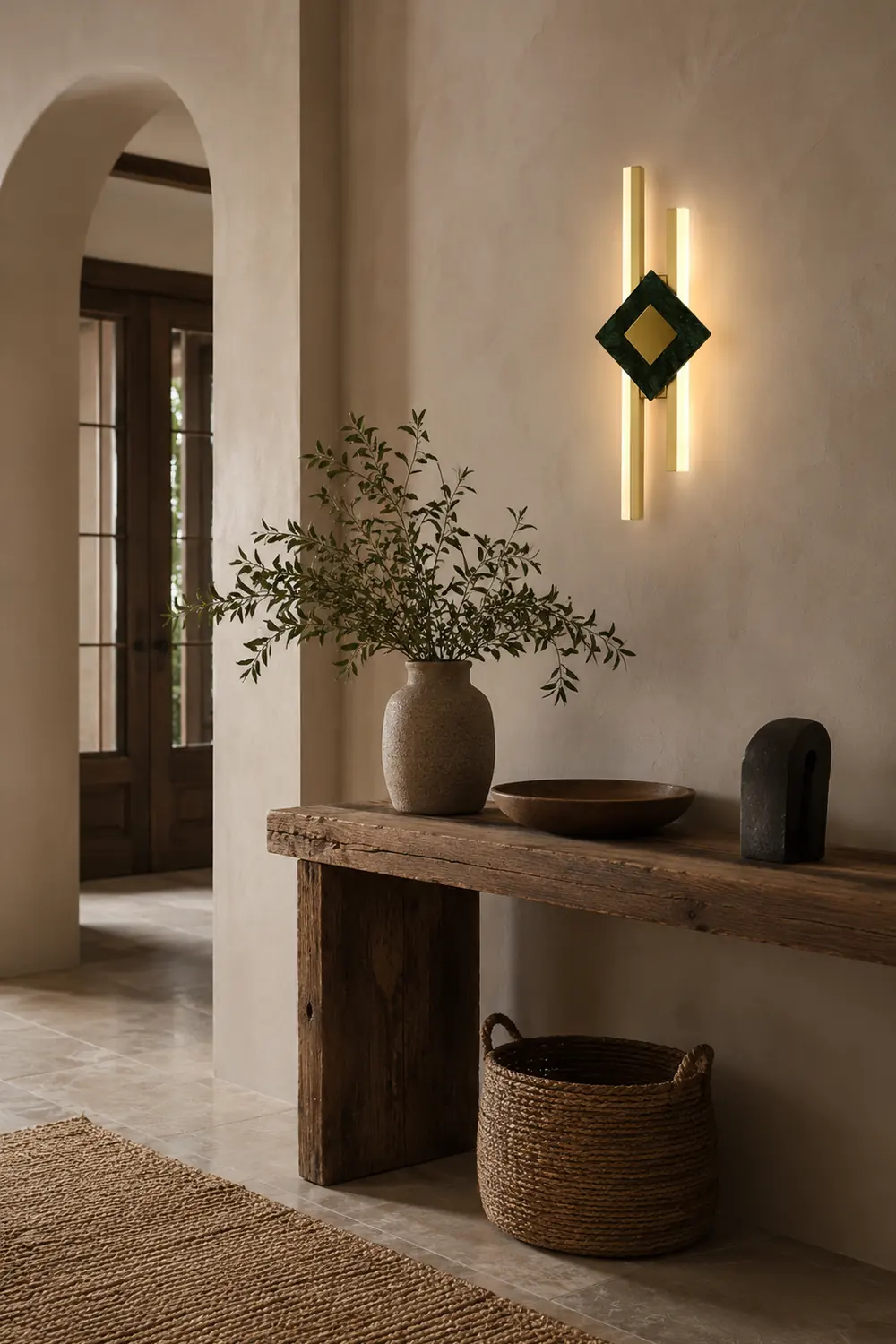 Green Marble Square LED Wall Light - Lumpaz