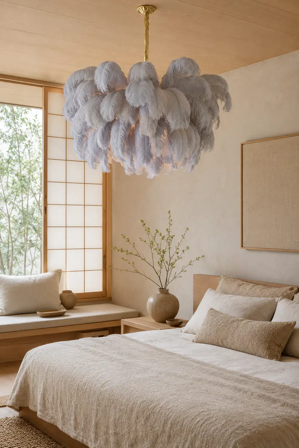 Colorful Ostrich Feather Chandelier - Lumpaz