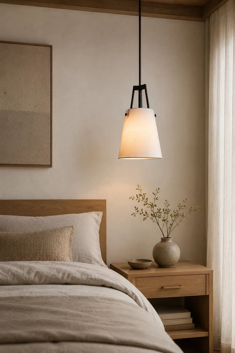Modern Fabric Shade Corniche Pendant Lamp - Lumpaz