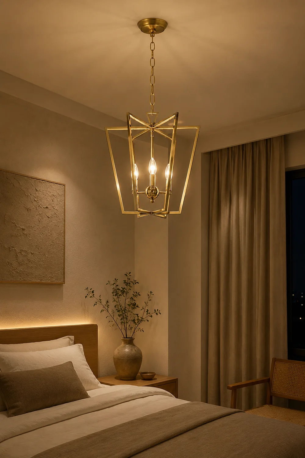 Frame gold cage chandelier - Lumpaz