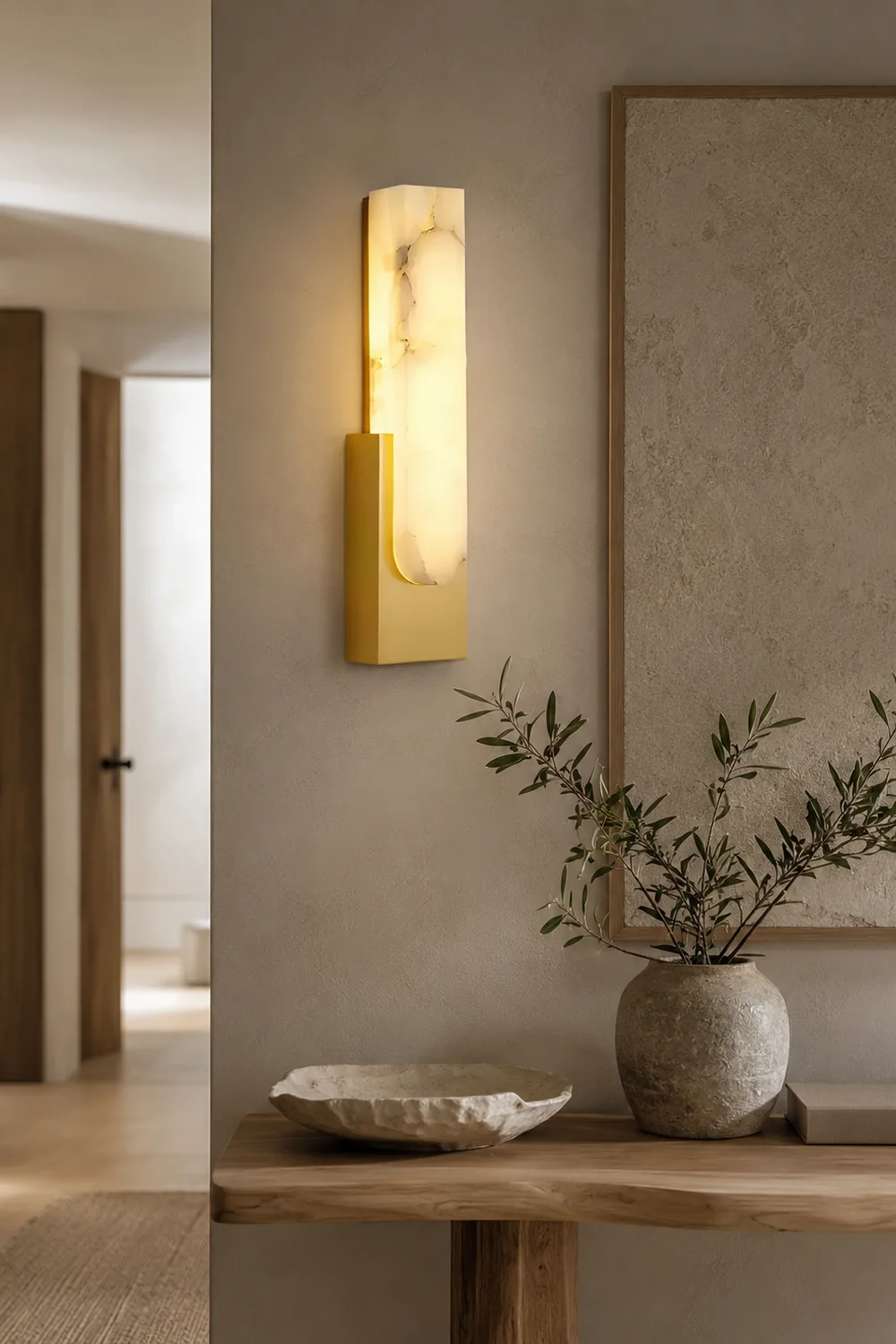 Contemporary Marble LED Wall Sconce - Lumpaz