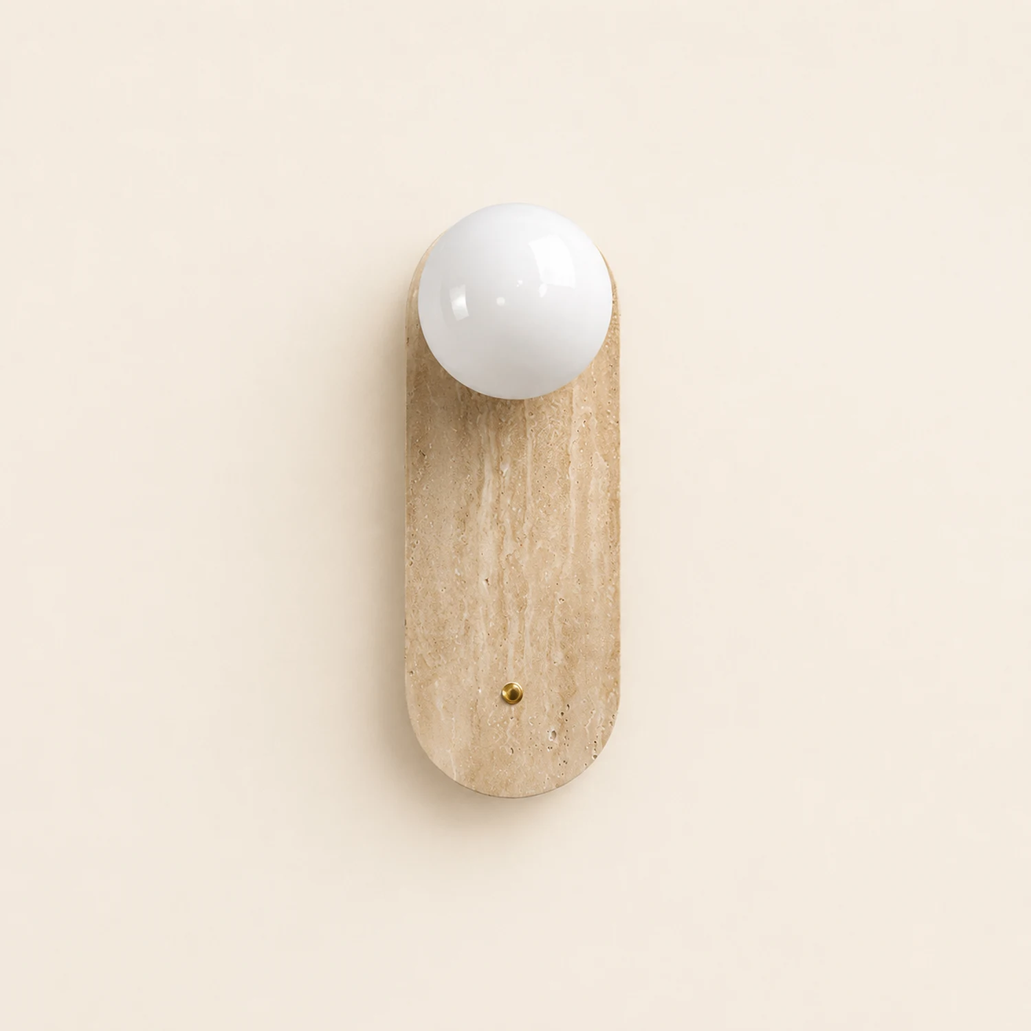 Yellow Oval Travertine Wall Sconce - Lumpaz