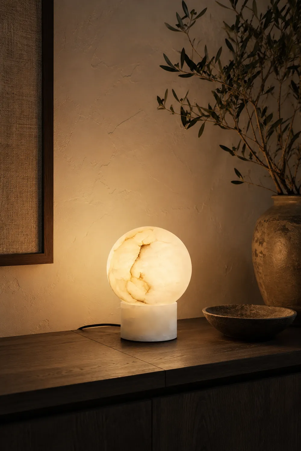 Globe Alabaster Table Lamp - Lumpaz