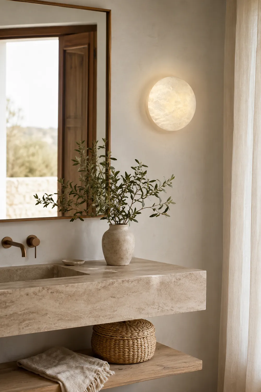 Lunar Glow Alabaster Wall Light - Lumpaz
