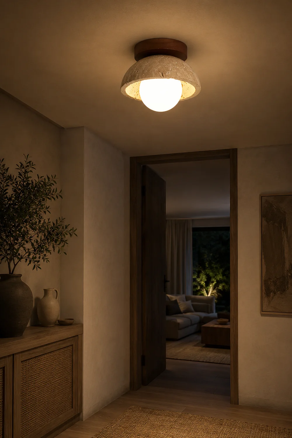 Piedra wood ceiling lamp - Lumpaz