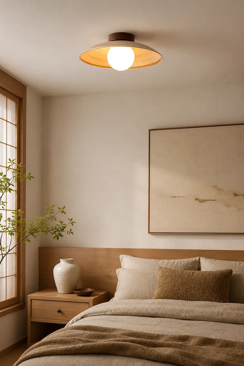 Vintage Wood Dome Ceiling Light - Lumpaz