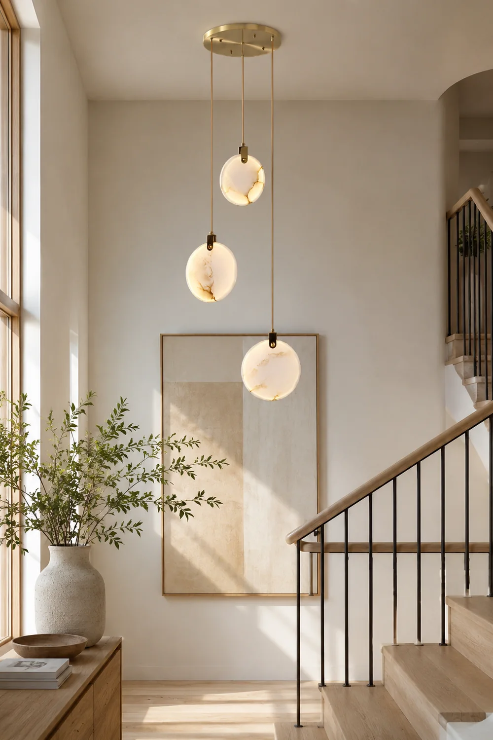 Tiered Alabaster Staircase Chandelier - Lumpaz