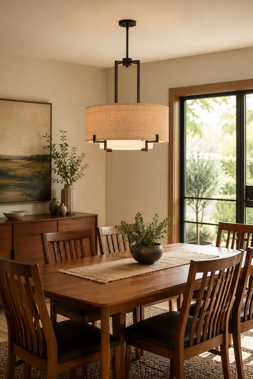 Concentric Shade Layered Fabric Pendant Lamp - Lumpaz