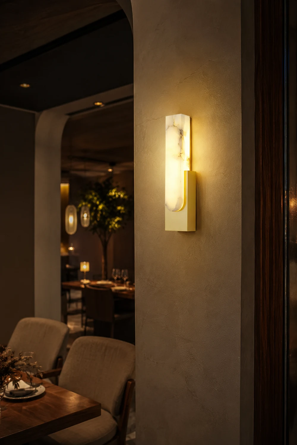 Contemporary Marble LED Wall Sconce - Lumpaz