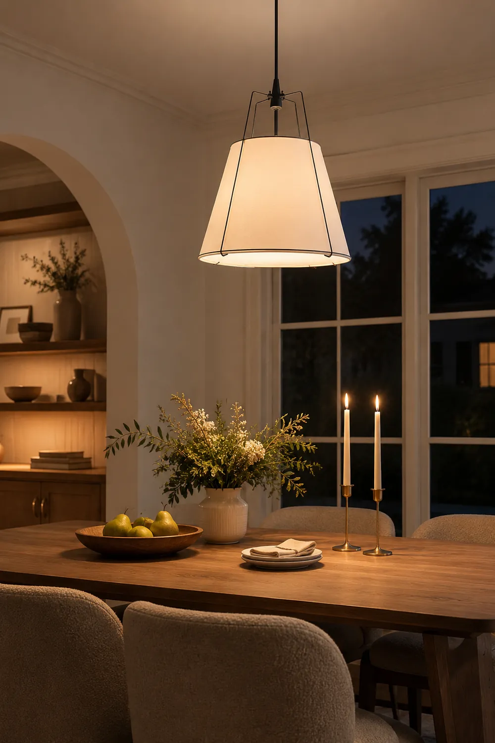 Renée Conical Gold and Fabric  Pendant Lamp - Lumpaz