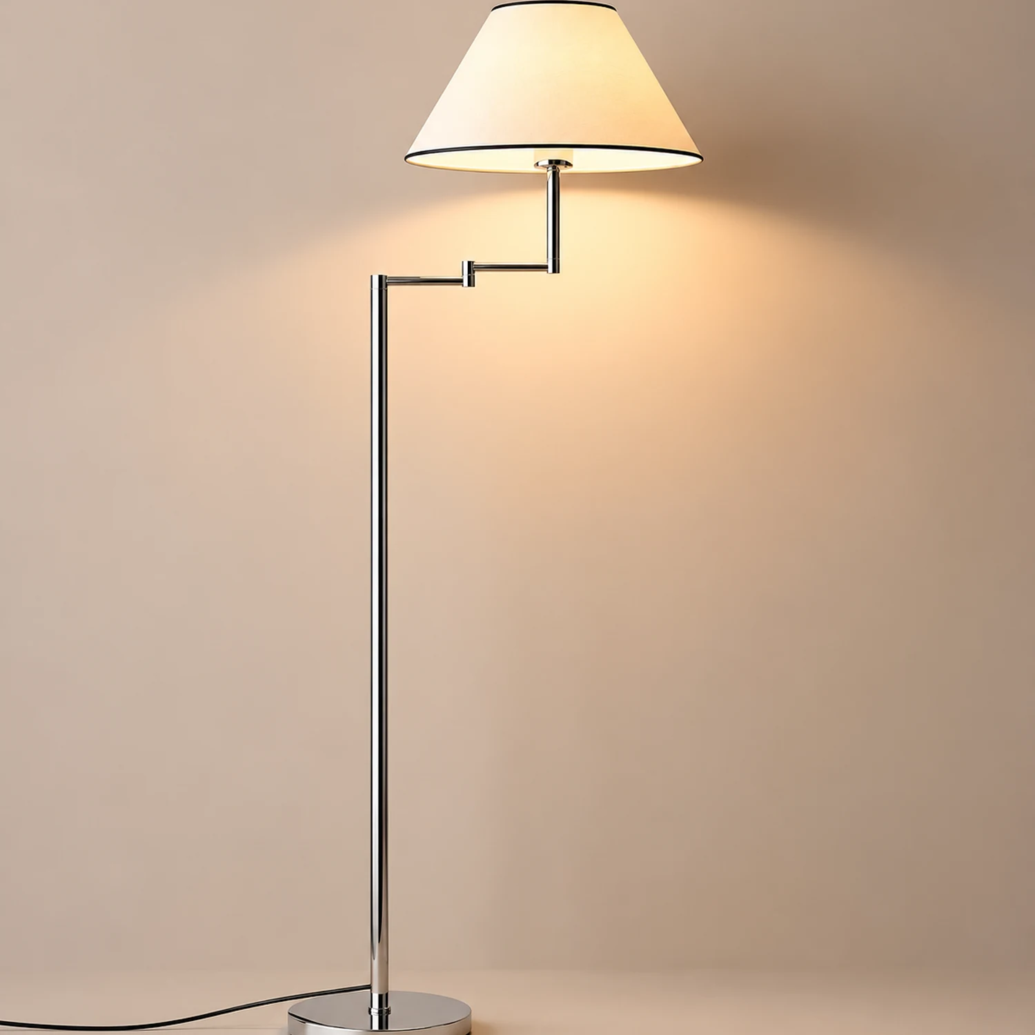 Contemporary Chrome Swing Arm Floor Lamp - Lumpaz