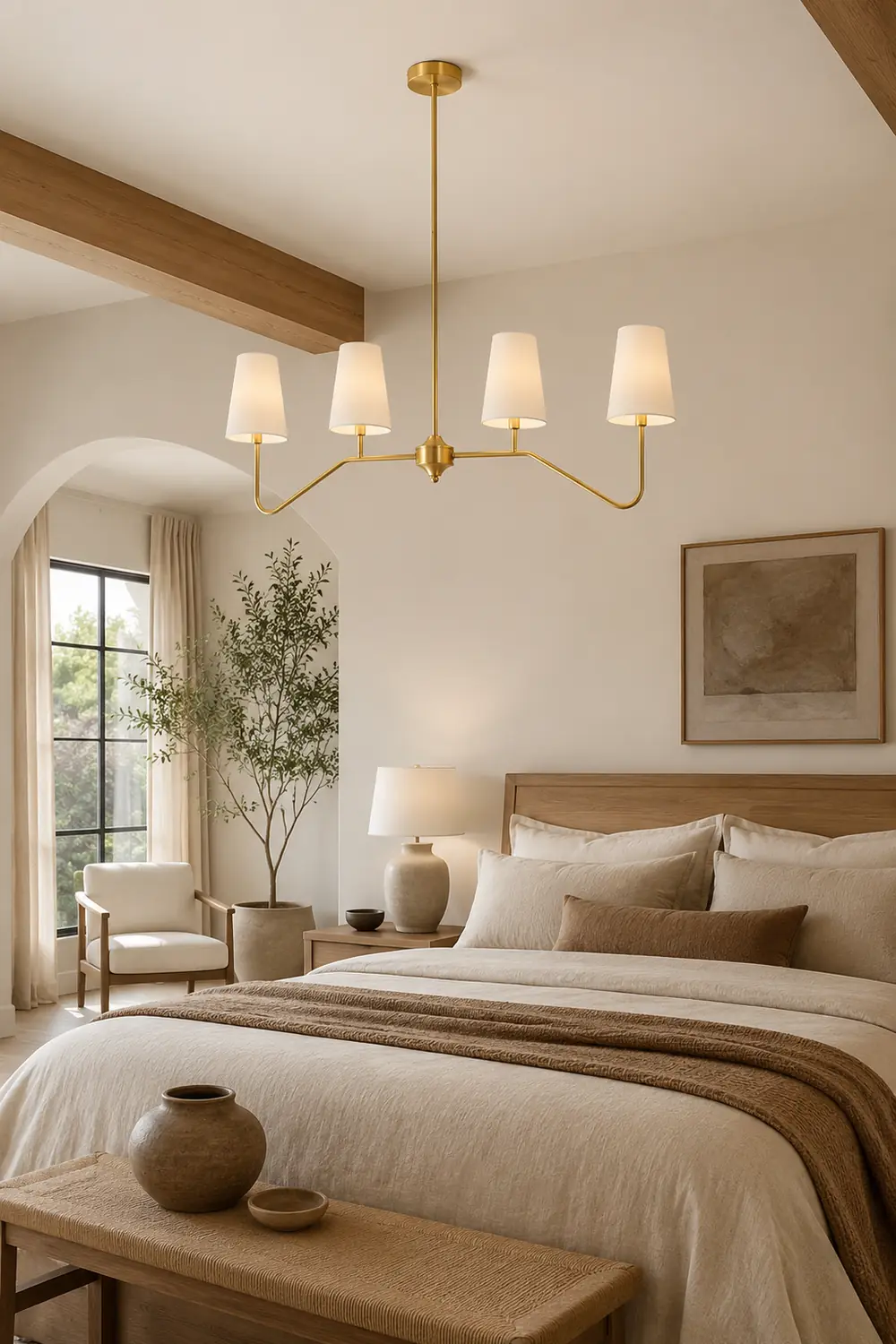 Daphne Brass Linear American Chandelier - Lumpaz