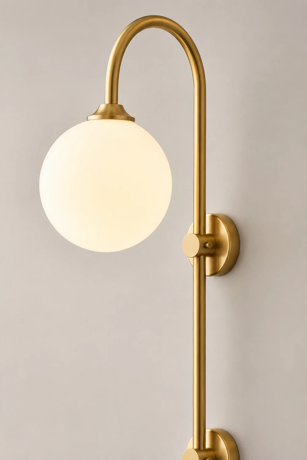 Brass Globe Arm Wall Sconce - Lumpaz
