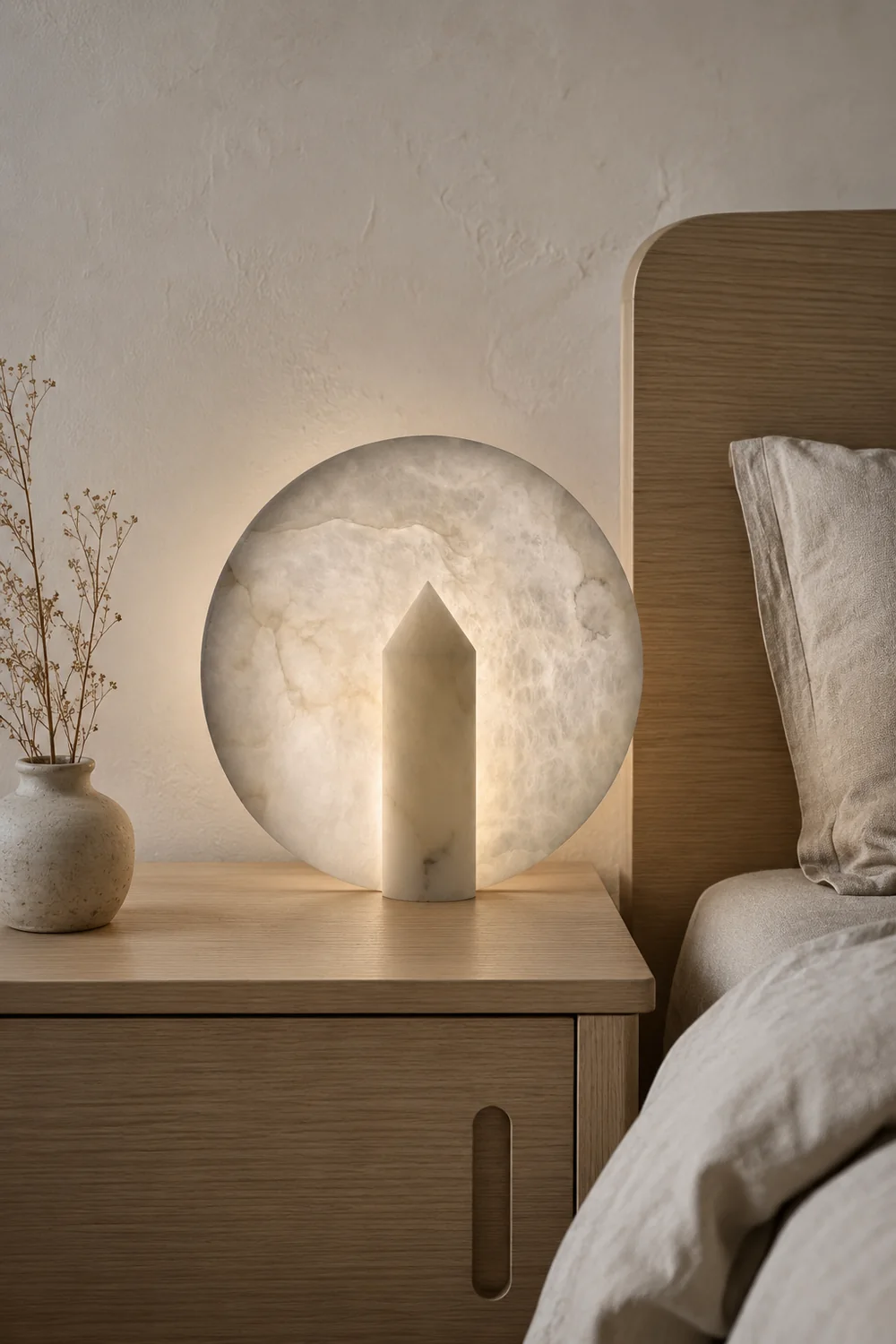 Geometric Alabaster Table Lamp - Lumpaz