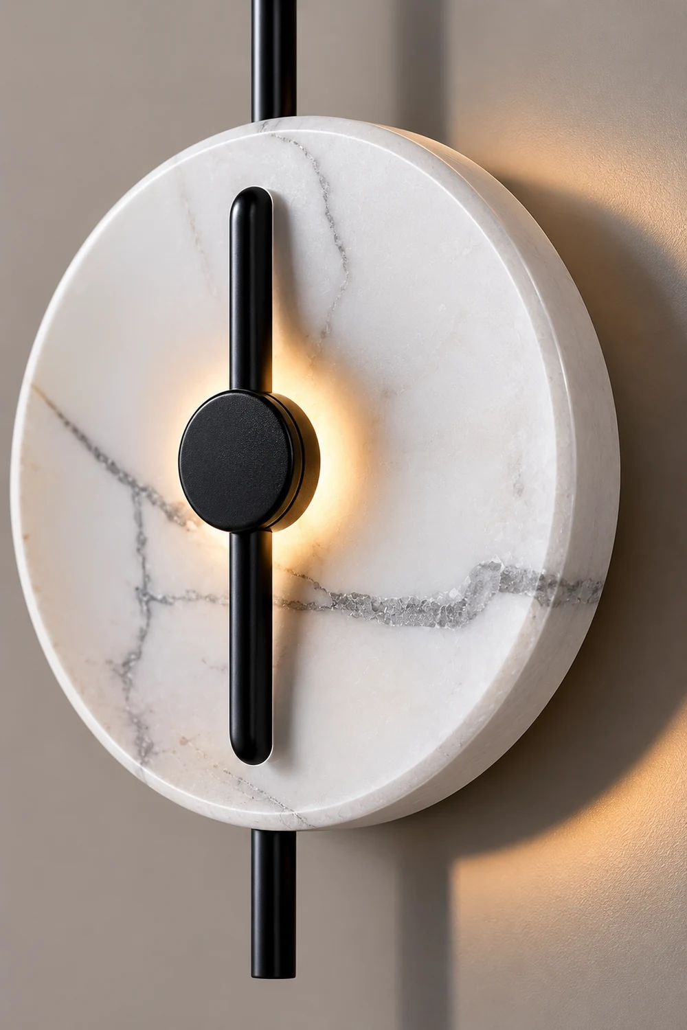 Contemporary Resin Round Marble Wall Light - Lumpaz