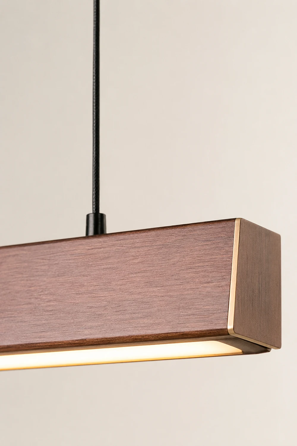 Walnut minimalist wood chandelier - Lumpaz