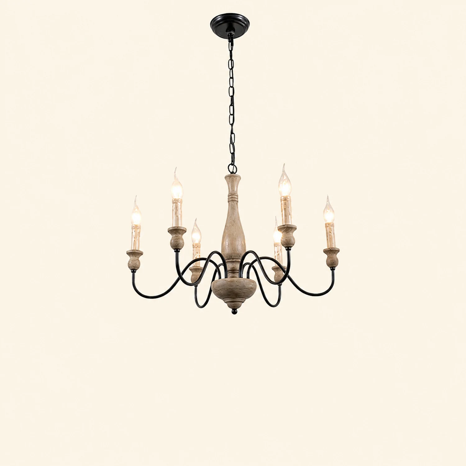 Rustic Farmhouse Candlestick Chandelier - Lumpaz