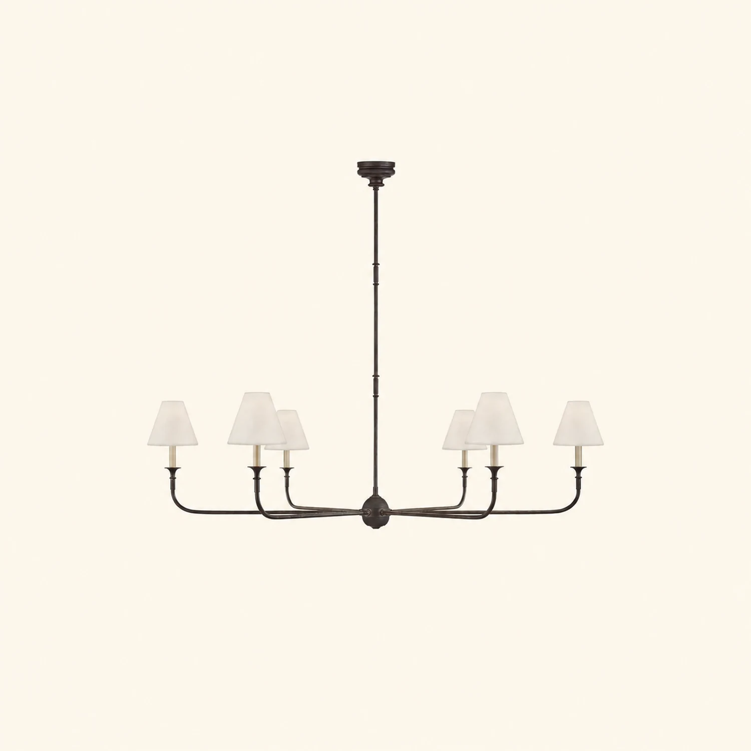 6-Arm Black Metal Chandelier - Lumpaz