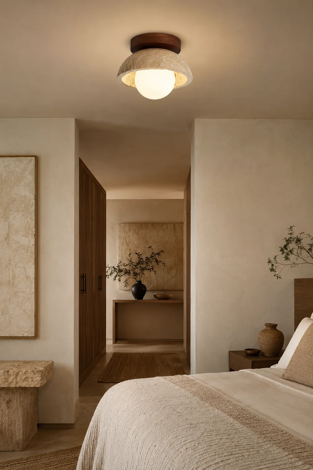 Piedra wood ceiling lamp - Lumpaz