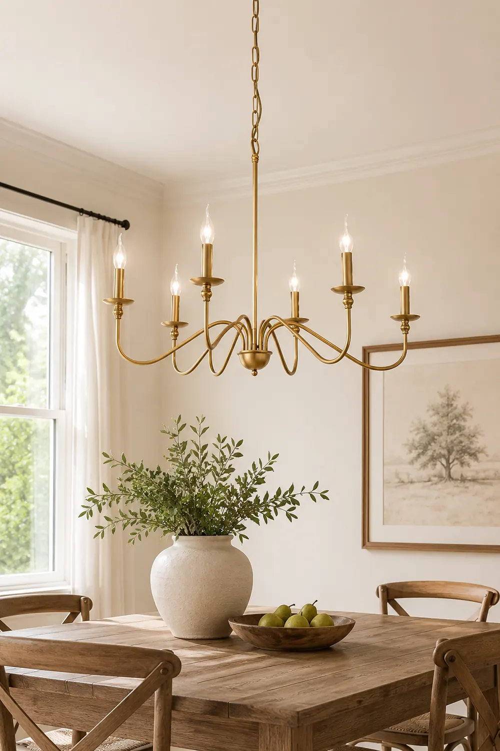 Classic Brass 6-Light Candle Chandelier - Lumpaz