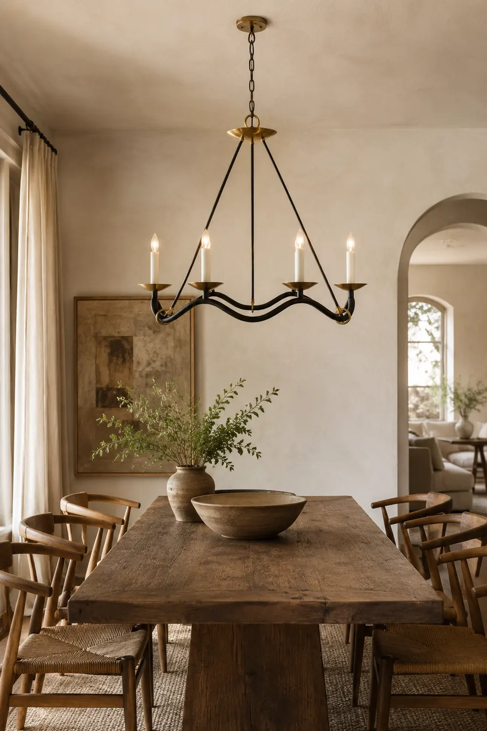 Wavy Arm Candle Chandelier - Lumpaz