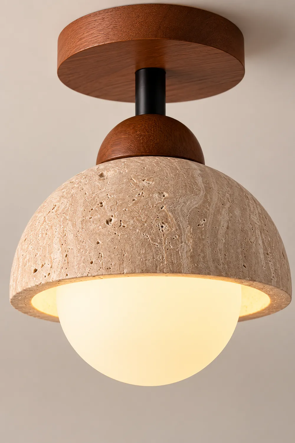 Travertine Flush Mount Ceiling Light - Lumpaz