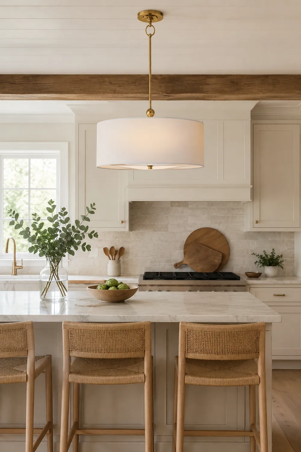 Reed Simple Drum Shade Pendant Light - Lumpaz