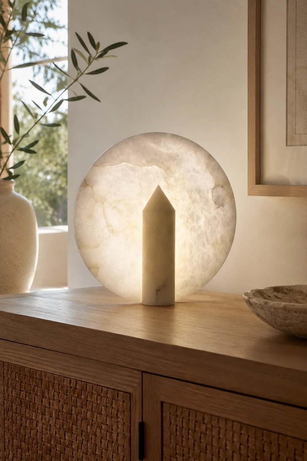 Geometric Alabaster Table Lamp - Lumpaz