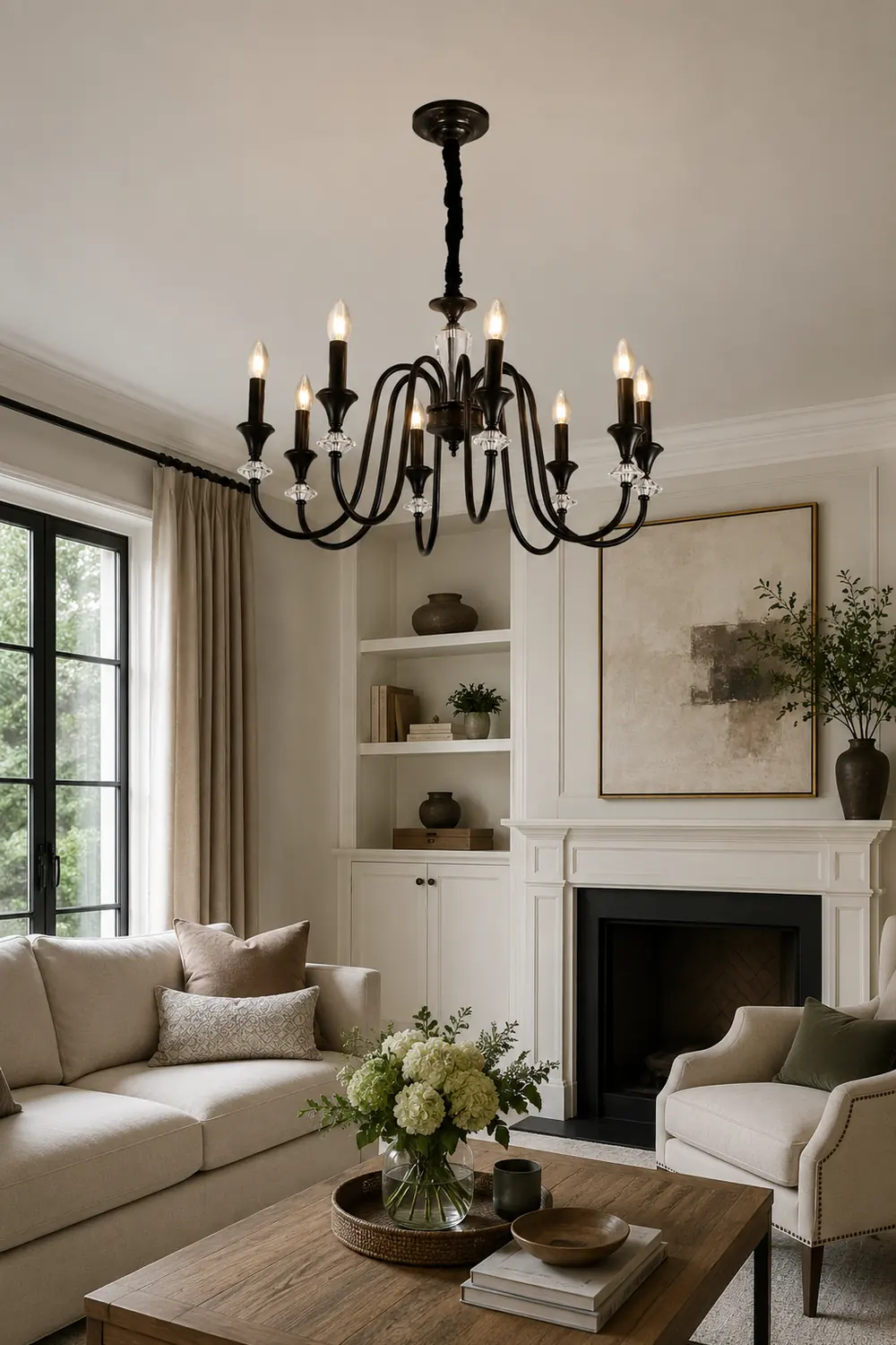 Vintage Iron Scroll Chandelier - Lumpaz