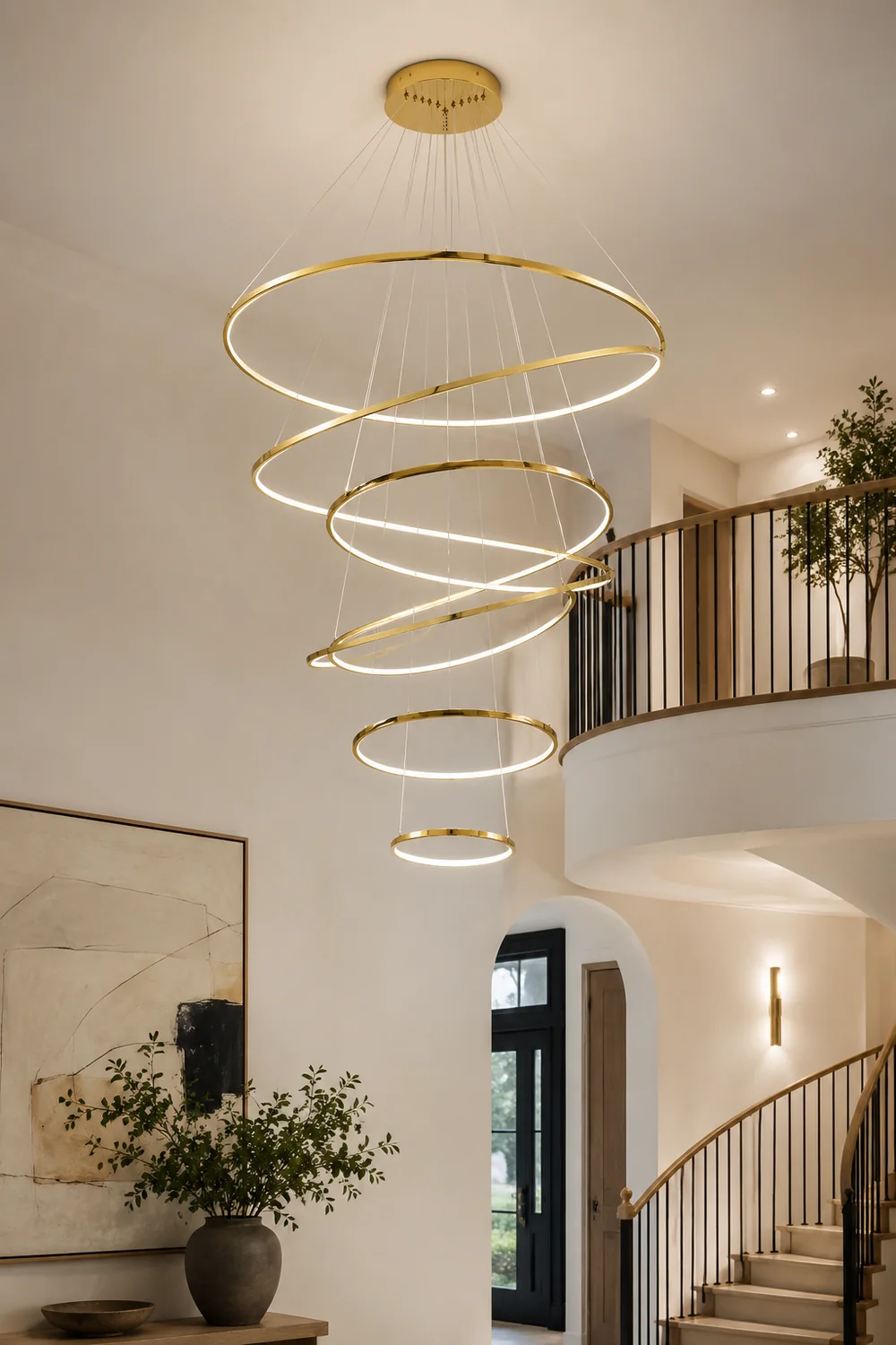 TLANX Large Tiered Ring Foyer Chandelier - Lumpaz